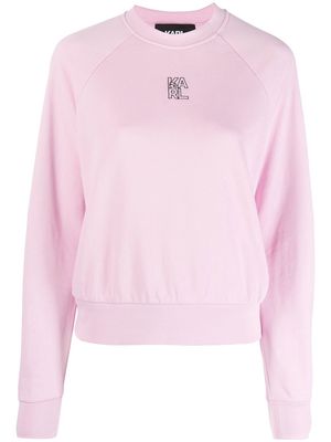 Karl Lagerfeld Athleisure embroidered-logo sweatshirt - Pink