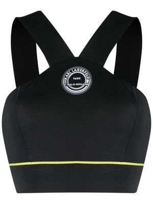 Karl Lagerfeld Athleisure Technical logo-print sports bra - Black
