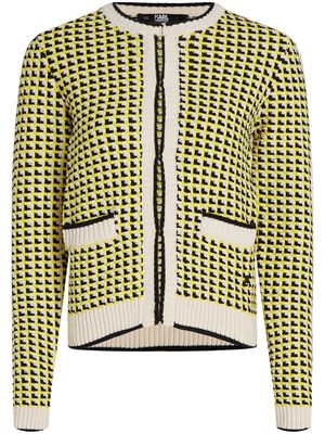 Karl Lagerfeld bouclé-knit cardigan - Yellow