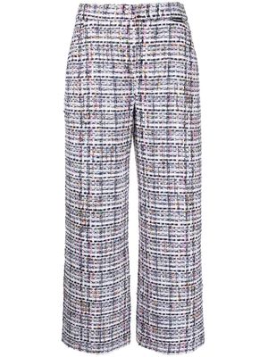 Karl Lagerfeld boucle tweed cropped trousers - White