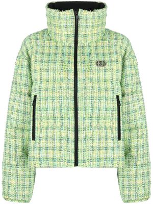 Karl Lagerfeld bouclé zip-up puffer jacket - Green