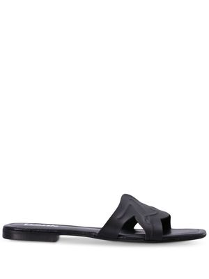 Karl Lagerfeld Brio Signature leather slides - Black