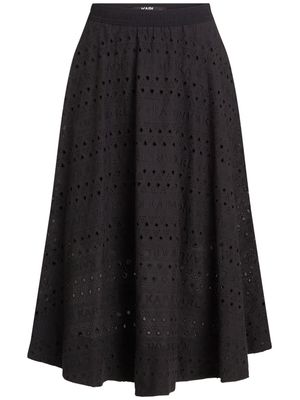 Karl Lagerfeld broderie-anglaise flared skirt - Black