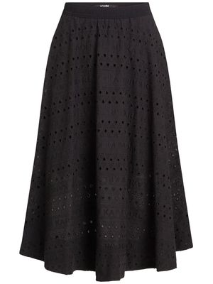 Karl Lagerfeld broderie-anglaise midi skirt - Black