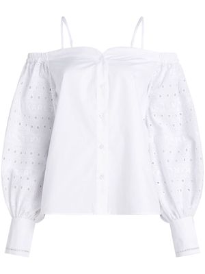 Karl Lagerfeld broderie-anglaise off-shoulder blouse - White