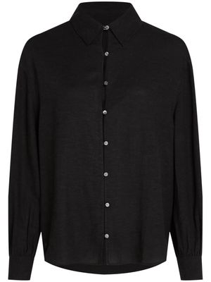 Karl Lagerfeld button-up linen-blend shirt - Black