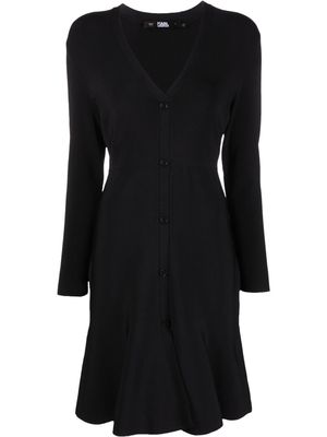 Karl Lagerfeld buttoned knitted dress - Black