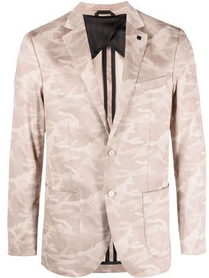 Karl Lagerfeld camouflage-print single-breasted blazer - Brown