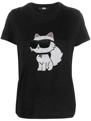 Karl Lagerfeld cat-print cotton T-shirt - Black