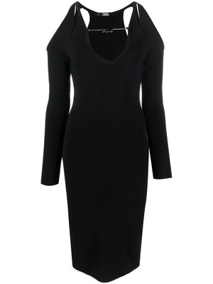Karl Lagerfeld chain-link cut-out dress - Black