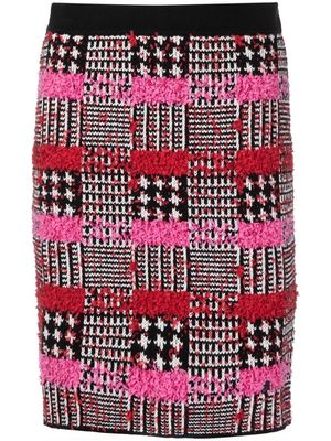 Karl Lagerfeld check-pattern bouclé skirt - 595