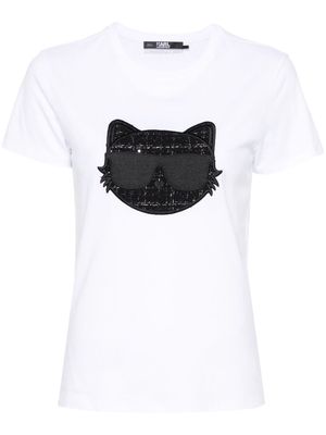 Karl Lagerfeld Choupette-bouclé T-shirt - White