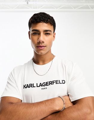 Karl Lagerfeld classic logo t-shirt in white