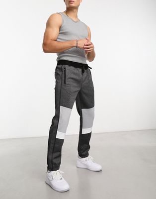 Karl Lagerfeld color block sweatpants in gray