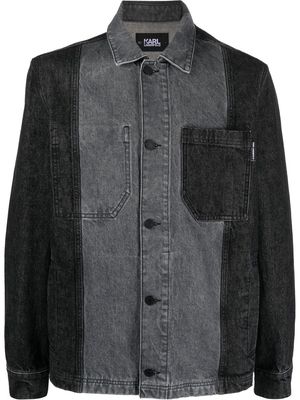 Karl Lagerfeld colour-block denim shirt jacket - Grey