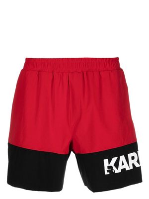 Karl Lagerfeld Colour-Block Med board shorts - Red