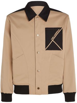 Karl Lagerfeld colour-block reversible bomber jacket - Black