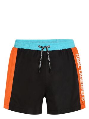 Karl Lagerfeld colour-block swim shorts - Black