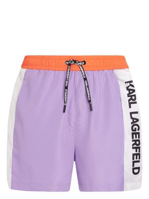 Karl Lagerfeld colour-block swim shorts - Purple