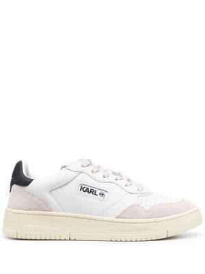 Karl Lagerfeld colour-panelled leather trainers - White