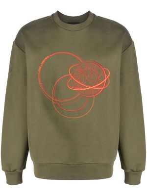 Karl Lagerfeld Constellation embroidered-logo sweatshirt - Green