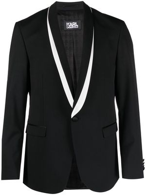 Karl Lagerfeld contrasting-lapels single-breasted blazer - Black