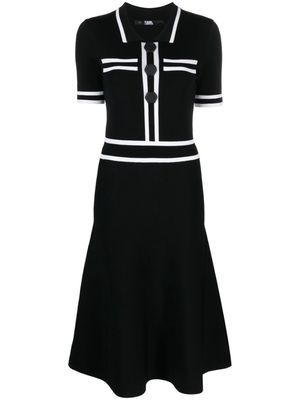 Karl Lagerfeld contrasting-trim knit dress - Black