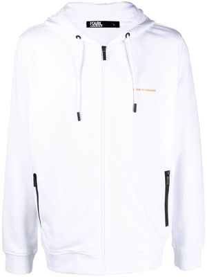 Karl Lagerfeld cotton zipped hoodie - White