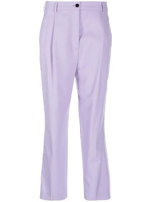 Karl Lagerfeld cropped high-waisted trousers - Purple