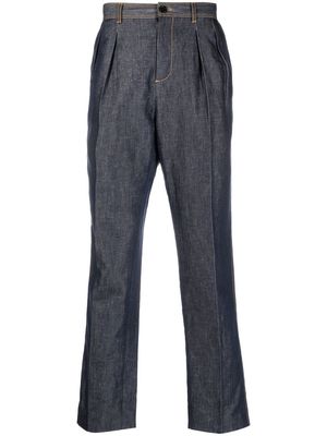 Karl Lagerfeld cropped tapered denim trousers - Blue