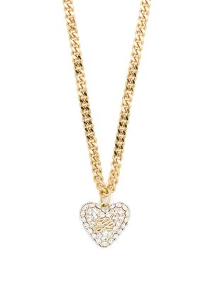 Karl Lagerfeld crystal-embellished heart-pendant necklace - Gold