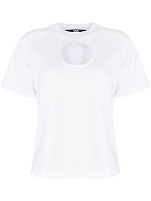 Karl Lagerfeld cut-out cotton T-shirt - White