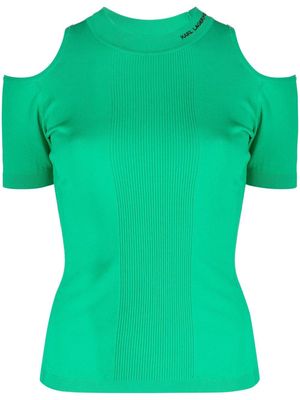 Karl Lagerfeld cut-out knitted top - Green