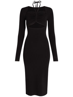 Karl Lagerfeld cut-out long sleeve knit dress - Black