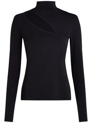 Karl Lagerfeld cut-out mock-neck top - Black