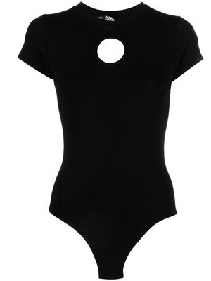 Karl Lagerfeld cut-out organic cotton bodysuit - Black