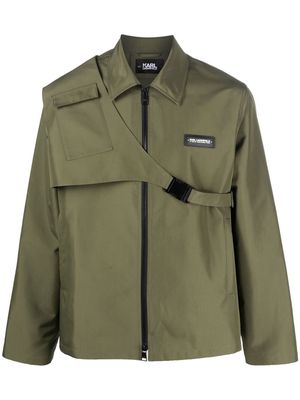 Karl Lagerfeld detachable-bag zip shirt jacket - Green