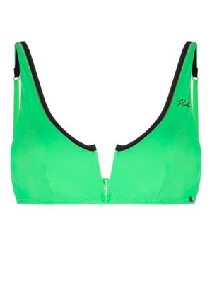 Karl Lagerfeld DNA binding bandeau bikini top - Green