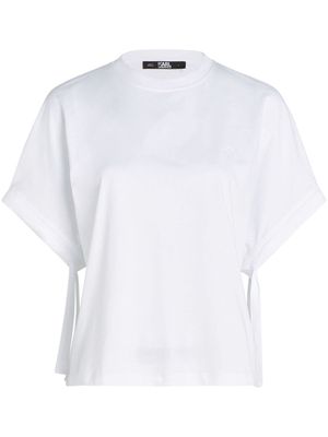 Karl Lagerfeld drawcord sleeve organic cotton T-shirt - White