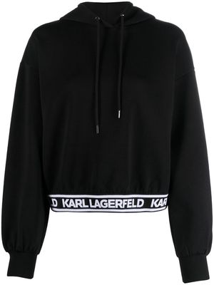 Karl Lagerfeld drawstring logo-underband hoodie - Black