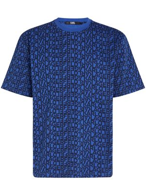 Karl Lagerfeld Elongated Logo AOP T-shirt - Blue