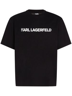 Karl Lagerfeld Elongated Logo organic cotton T-shirt - Black