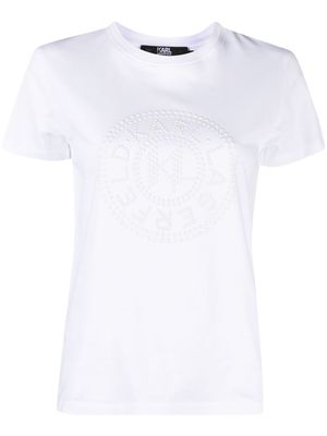 Karl Lagerfeld embossed logo-print T-shirt - White