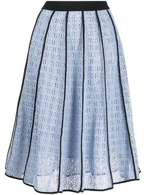 Karl Lagerfeld embroidered lace midi skirt - Blue