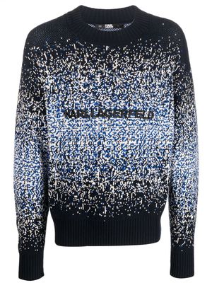 Karl Lagerfeld embroidered-logo crew-neck jumper - Blue
