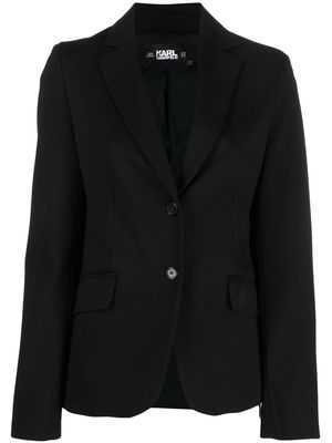 Karl Lagerfeld embroidered-logo fitted blazer - Black