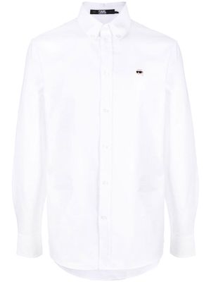 Karl Lagerfeld embroidered logo shirt - White