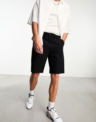 Karl Lagerfeld embroidered logo shorts in black