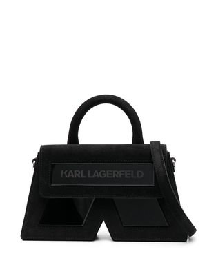 Karl Lagerfeld Essential K suede tote bag - Black