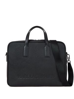 Karl Lagerfeld Essential leather briefcase - Black